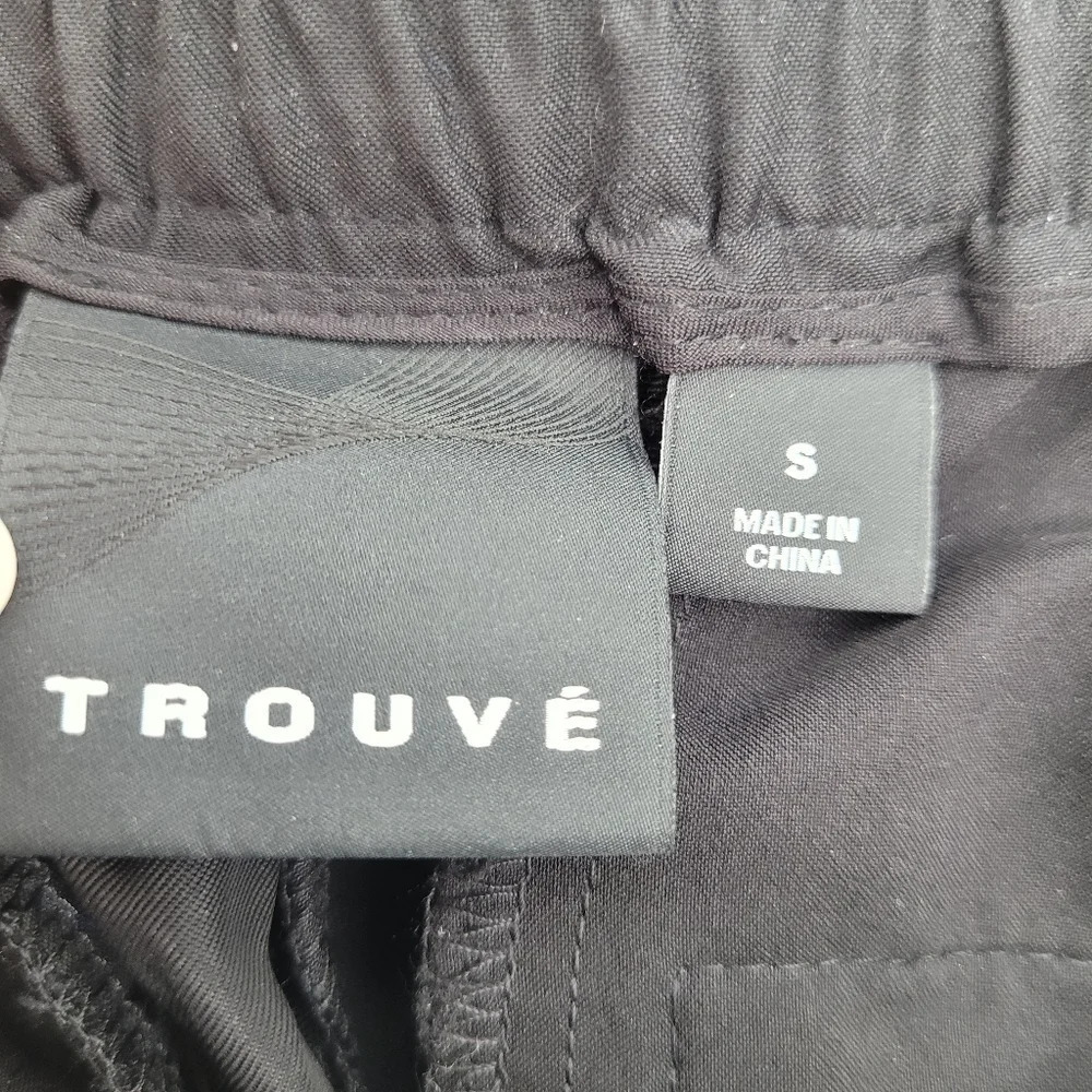 NEW Trouve black dressy joggers pants elastic waiat zip side pockets small - Picture 4 of 5